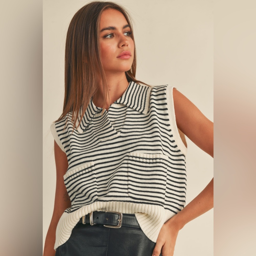 Striped sweater vest